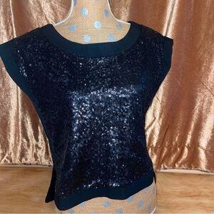 Ina Black Sequin Top